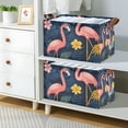 thumbnail image 2 of Yayeee Foldable Storage Basket for Shelves with Handles Waterproof Cloth Bins, Floral Flamingo, 2 of 7