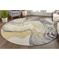 thumbnail image 2 of Milania Watercolor Effect Rug, Gargoyle Gray/Pale Yellow, 8ft x 8ft Round, 2 of 6