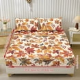 thumbnail image 2 of Garronmavis Autumn Maple Leaf 3-Piece Bedding Set, 1 Deep Pocket Fitted Bed Sheet with 2 Matching Pillow Shams, Soft Breathable Bed Linen for Fall Bedroom Decor, 100cm*190cm, 2 of 7