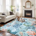 thumbnail image 2 of 6'x9' Area Rugs, Sea Turtle Indoor Outdoor Area Rug for Living Room Bedroom, Summer Beach Coastal Nautical Coral Blue Red Washable Bathroom Rugs Kitchen Floor Carpet Mats Home Decor Aesthetic, 2 of 8