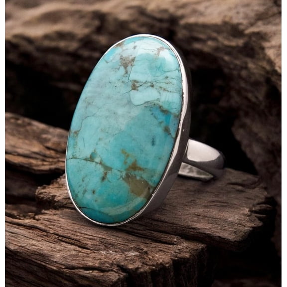 Turquoise ring for Men and Women Sterling Silver Handmade Statement Ring ||Ali Baba Jewellery