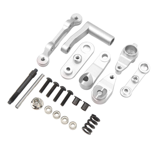 RC Steering Bellcrank Servo Set, RC Steering Assembly Wearable Aluminum Alloy Upgrade Part For 1/10 RC Car Red,Dark Blue,Silver