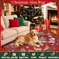 thumbnail image 2 of Ivalue Christmas 6ft Round Rug Washable Decorative Red Circle Rugs for Living Room Non Skid Christmas Tree Print Round Carpet for Holiday Decor, 2 of 11