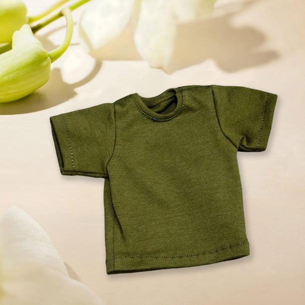 Figura a escala 1/6, ropa para muñecas, trajes, camiseta, Mini manga corta hecha a mano para figuras de acción coleccionables masculinas y femeninas Verde