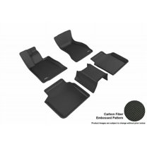 3D MAXpider 2016-2022 Fits BMW 7 Series Kagu 1st Row 2nd Row Black Carbon Fiber Embossed Pattern Floor Mat L1BM07601509