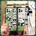 thumbnail image 2 of LYM-Phone Case For Samsung Galaxy A03 Euro/166mm, Anti-knock Durable Cartoon Ring Dirt-resistant Shockproof Fashion Design Anti-dust Phone Holder Cute Waterproof Kickstand Lanyard Panda, 2 of 9