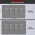 thumbnail image 4 of ENERLITES Screwless Decorator Wall Plates Child Safe Outlet Covers, Gloss Finish, Medium Size 4-Gang 4.88" H x 8.58â L, Unbreakable Polycarbonate Thermoplastic, SI8834M-GY, Gray, 4 of 5