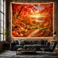 thumbnail image 6 of Autumn Path Through Vibrant Foliage Toward a Lake, Cozy Rustic for Nature Lovers, Harvest Art Decor, Thanksgiving Gift Tapestry Wall Hanging for Living Room and Bedroom, 6 of 7