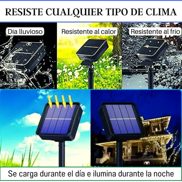 Luces led con panel solar Multicolor 2 rollos de 10 metros flexible DOSYU DY-NSC01