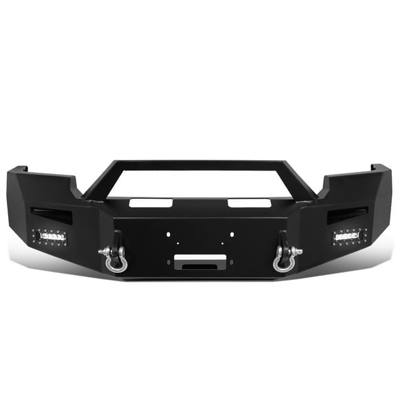 DNA Motoring FGBP-006 For 2007 to 2013 GMC Sierra 1500 Heavy Duty Steel Rock Crawler Front Bumper w / Winch Plate   Led Fog Light & D -Rings 08 09 10 11 12