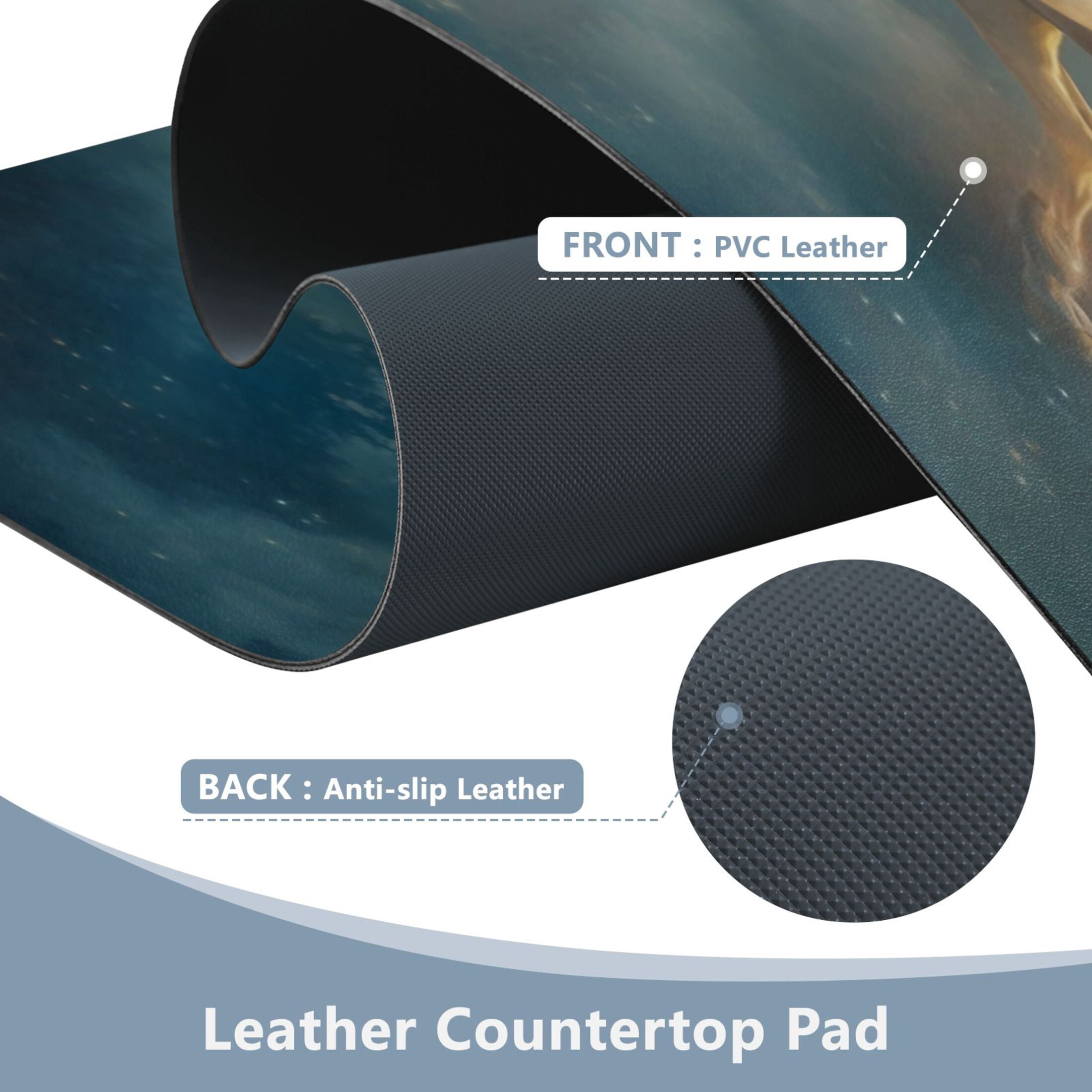 Wobogo Starry Sky Pegasus Gaming Mouse Pad Non-slip Leather Desk Mat Water Resist Keyboard Pad for Gamer Office 16.5×35.4in