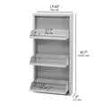 thumbnail image 6 of Flip Drawer Shoe Cabinet, Storage Organizer, Freestanding Shoe Rack, Wall Mounted No-Assembly (Grey, 3 Drawer), 6 of 8
