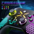 thumbnail image 6 of 2.4GHz Controller with 7 Colors RGB Light for Xbox Controller, Xbox One Series X|S,Consoles,Steam PC Windows, with 1000mAh Battery/Dual Vib-ration/Turbo/Programmable, LED,3.5mm Audio Jack (Black), 6 of 10