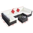 thumbnail image 3 of Topcobe Patio Furniture Set, 7 Pieces Outdoor Patio Wicker Rattan Cushioned Sofa, 3 of 7