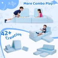 thumbnail image 6 of 8pcs Modular Kids Play Couch, Toddlers Play Couch Sofa, Kids Couch Building Fort for Boys and Girls Playroom Bedroom, Children Convertible Sofa Foam Couch,Blue, 6 of 7