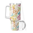 thumbnail image 2 of Balery Retro Colorful Butterfly Pattern 40oz Stainless Steel Tumbler Double Wall Vacuum Insulated Water Bottle Ice Bully Insulated Tumbler With Handle And 2 in 1 Straw Lid, 2 of 8
