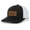 Black/White, variant on Men's Golf Legalize Mulligans Golfing Lucky Engraved Leather Patch Mesh Back Trucker Hat, Columbia Blue/White