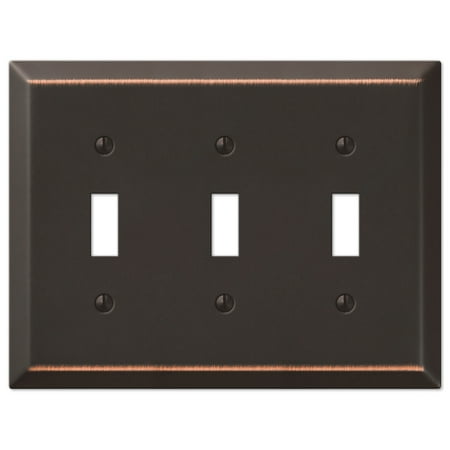 Bronze Toggle Switchplate - Traditional Triple Toggle Switch Wall Plate, Oil Rubbed Bronze