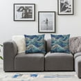 thumbnail image 6 of Wave Pillows Ocean Sea Water Gradient Blue Beach Waves Lines Stripes Throw Pillow Cover Decorative Pillow Case Square Cushion Accent, 6 of 7
