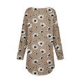 thumbnail image 4 of WTOBBY Women's Loose Fit Casual Floral Printed Round Neck Long Sleeve T-shirt Pullover Top Soft Breathable Material for Relaxed Wear Daily Comfort Fashion Blouse Trendy ,Khaki L, 4 of 5
