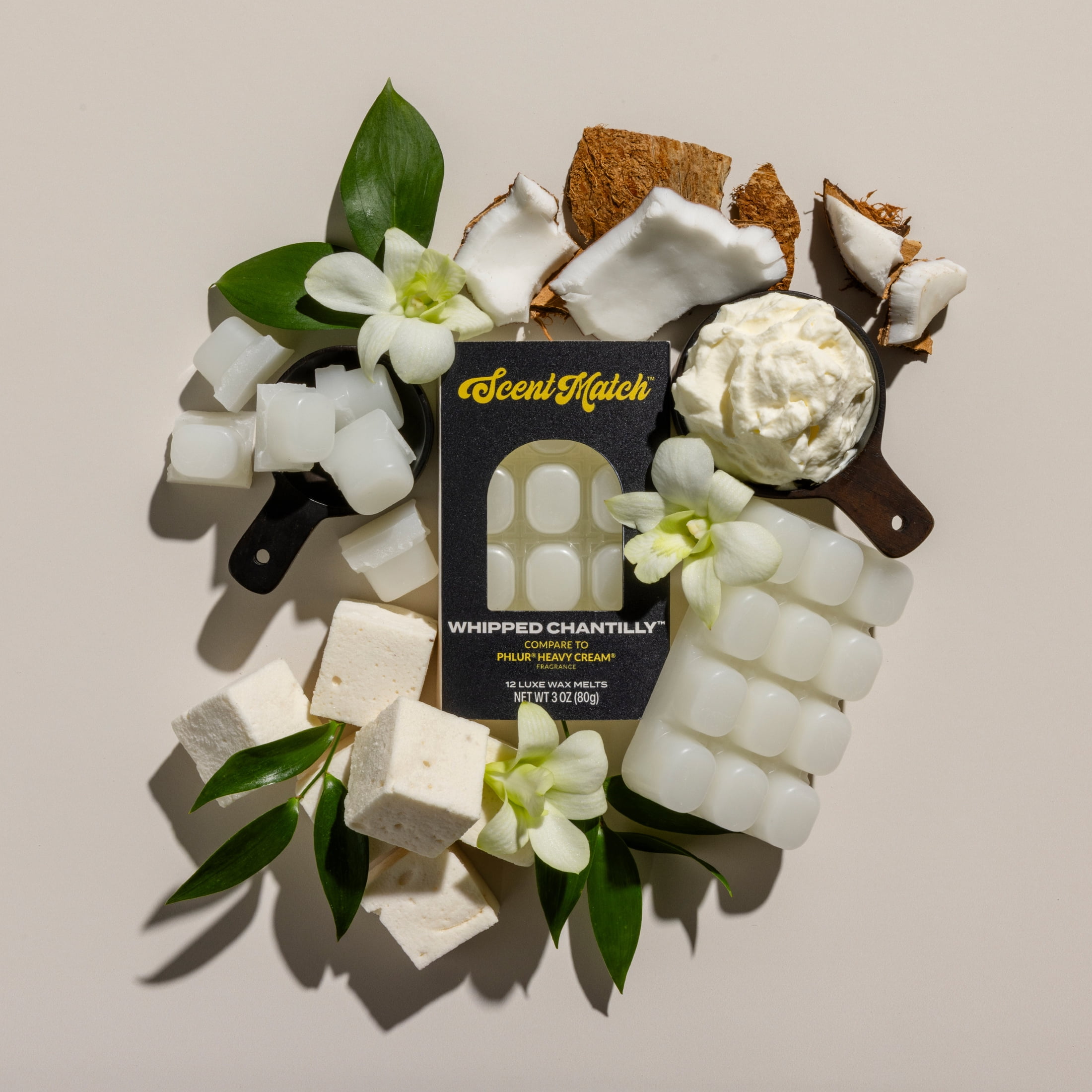 (3 pack) IllumiScents ScentMatch, 3 oz Wax Melts, Whipped Chantilly (Compare to:PHLUR® Heavy Cream®)
