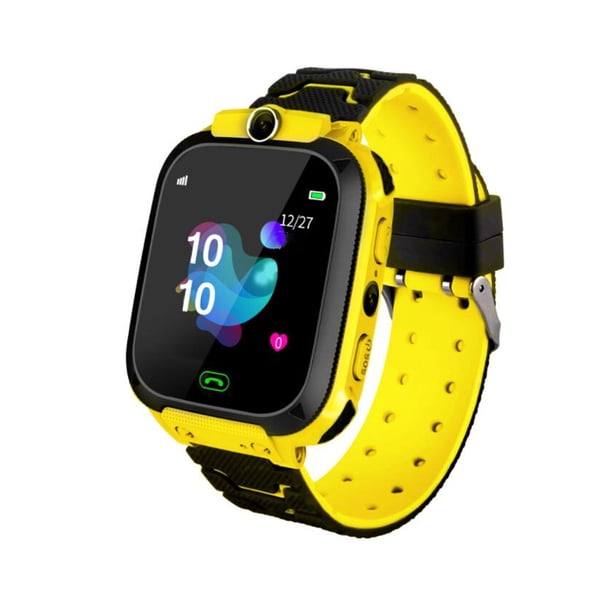 Kearding Relojes inteligentes impermeables para niños con llamada telefónica para niñas Reloj de digital Relojes inteligentes amarillo Q12B