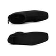 thumbnail image 3 of BLISSFUL STEP Women's Ankle Boots Faux Suede Low Chunky Heel Square Toe Back Zip Boots Black 7, 3 of 8