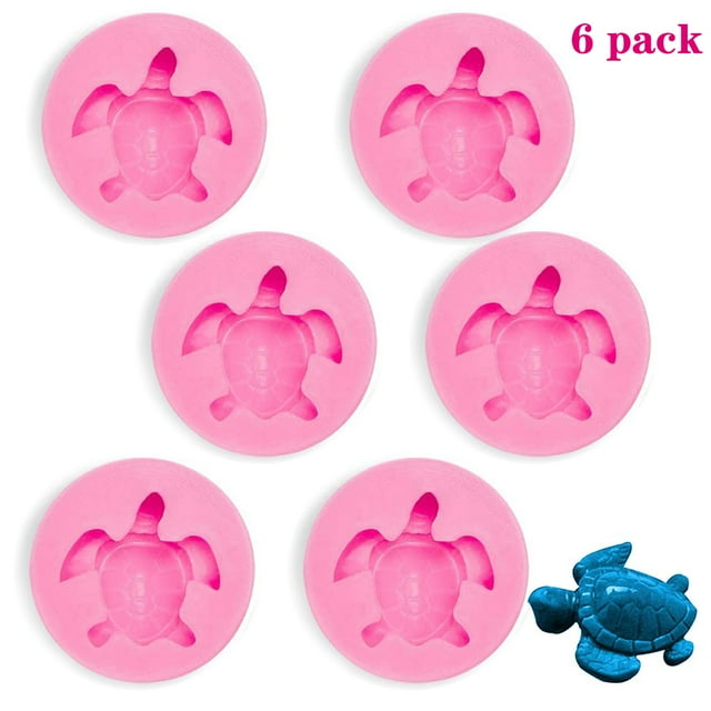 6Pcs Turtle Silicone Mold Turtle Candy Fondant Mold Chocolate Making Mold for Desserts DIY Cake Decoration Tools
