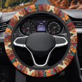 thumbnail image 6 of COEQINE Auto Steering Wheel Cover for Women Men, Universal 15 Inch Soft Elastic Steering Wheel Wrap Anti-Slip Easy to Install Car Accessories, Aztec Geometric Horse Orange, 6 of 7