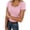 Pink, variant on IWRICH Women's Short Sleeve Tops Scoop Neck Lace Trim Ribbed Fitted Tight Shirts Casual Basic Tee Spring Trendy Clothes White XL