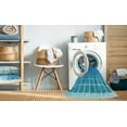 thumbnail image 2 of Ahgly Company Machine Washable Indoor Square Transitional Neon Blue Area Rugs, 5' Square, 2 of 7