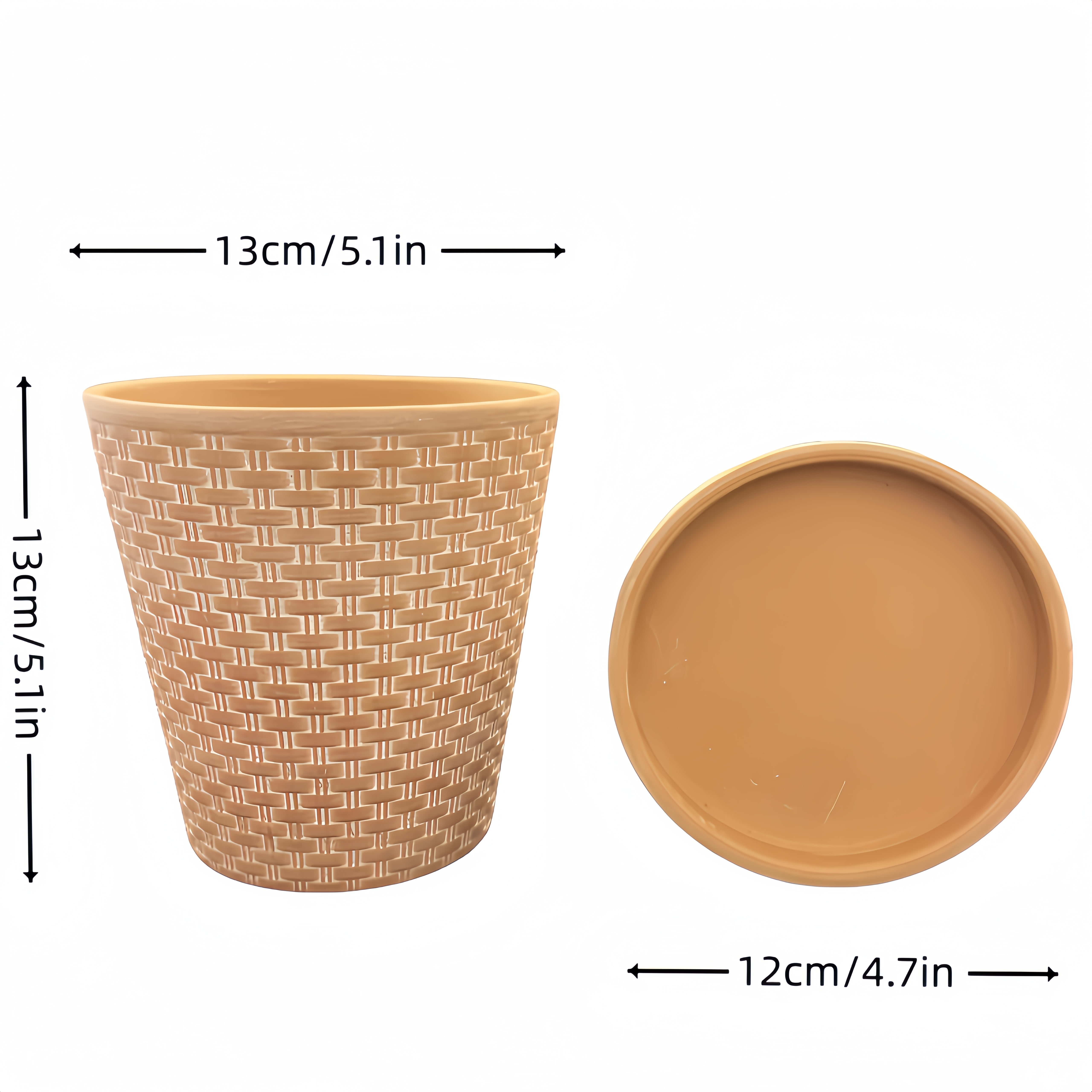 Clay flower pot, surface relief technology, 1 set of 2 flower pots and 2 trays, suitable for all kinds of flower planting, flower pot with drainage holes, suitable for interior decoration an