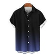 thumbnail image 2 of Stamzod Mens Button Down Short Sleeve Shirt with Pocket Fashion Gradient Printed Turndown Button Up Shirt Men Loungewear Summer Casual Beach Shirts for Men Dark Blue XXXXL, 2 of 5