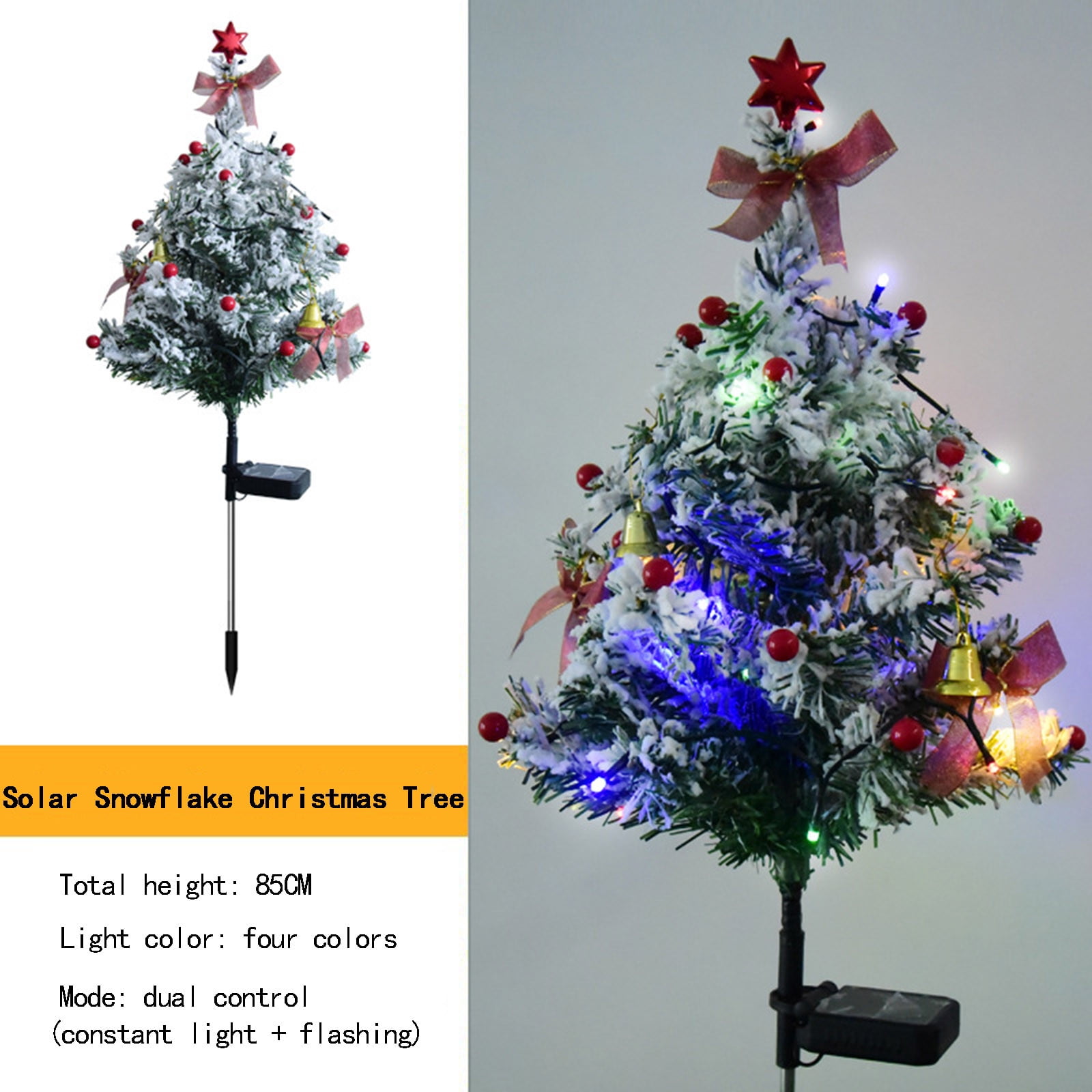 Bxaolu Solar Christmas Tree Garden Stake Lights Waterproof Christmas Decorations Tree Lights Outdoor Xmas Tree Light Christmas Décor Pathway Lights Patio Yard (1pcs)