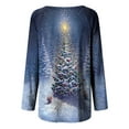 thumbnail image 4 of Patlollav Womens Long Sleeve Casual Shirts Christmas Print Crewneck Pullover Tunic Tops, 4 of 6