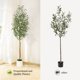 thumbnail image 5 of Qinaqin 7FT Fake Oliva Tree con Realistic Fau x Silk Leaves Blanco Planter Pot Natural Madera Trunk, 5 of 5