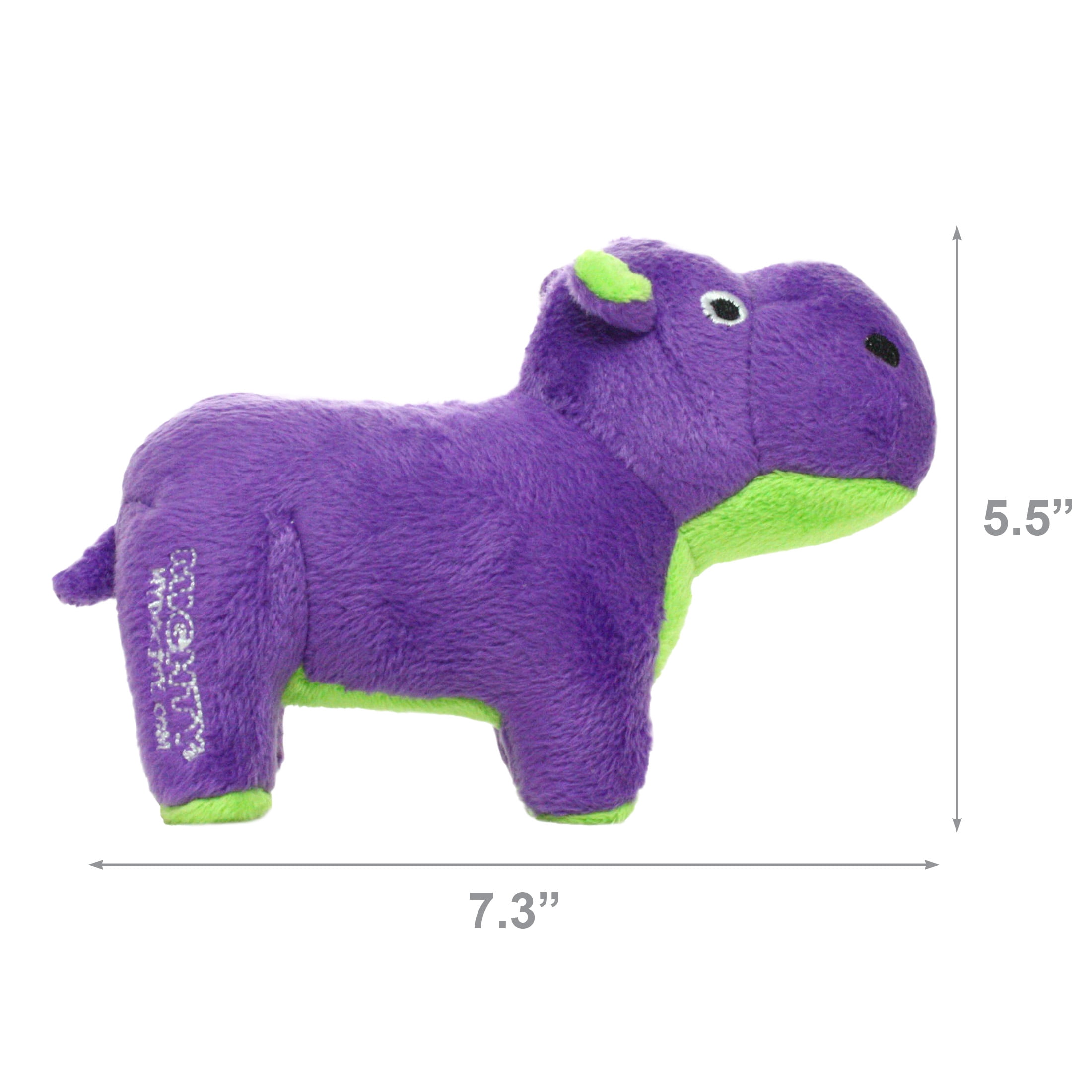 Mighty Jr Safari Purple Hippo Durable Squeaky Plush Dog Toy