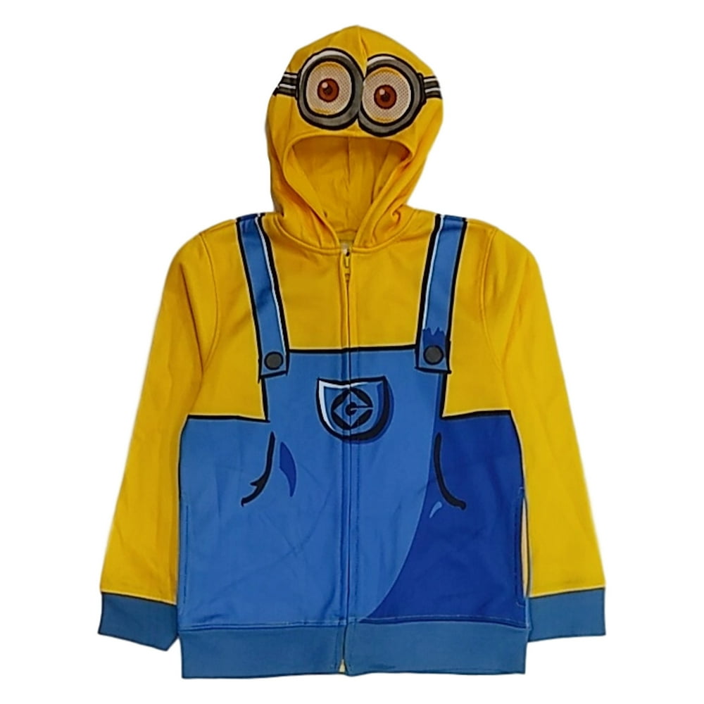 Despicable Me Boys Yellow Minion Hoodie Sweatshirt Mask Sweater