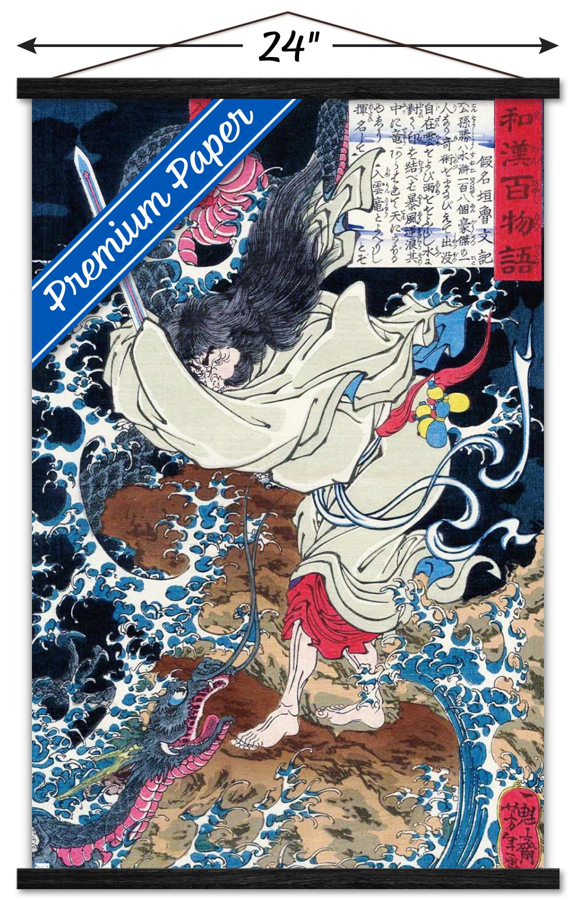 The Dragon in the Clouds by Tsukioka Yoshitoshi Wall Poster with Magnetic Frame, 22.375" x 34"