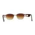 thumbnail image 4 of SA106 Mens Luxury Art Deco Metal Engraving Rectangle Sunglasses Gold Gradient Brown, 4 of 4