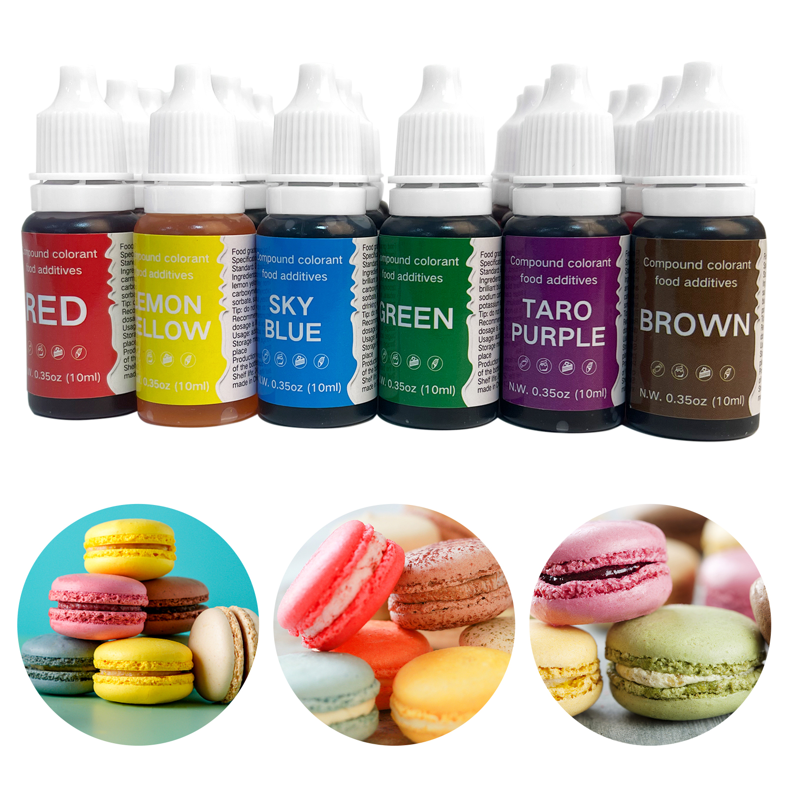Welling 12/24Pcs 10ml Food Coloring Set Tasteless Highly Concentrated  Multipurpose Vibrant Rainbow Color Liquid Food Dye for Baking Cooking  Decorating 