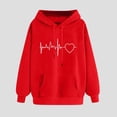 thumbnail image 2 of TaLove womens fall fashion 2025Cute Hoodies For Women Red Plus Size Half Zip Sweatshirts For Women Womens Long Sleeve Tops Loose Fit Womens Tops Casual Plus, 2 of 3