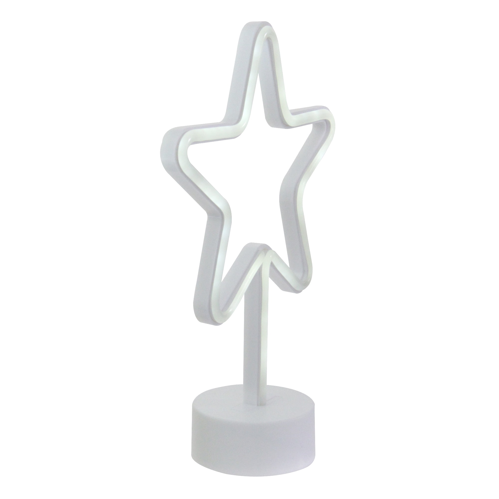 11.5" Battery Operated Neon Style LED White Star Table Light