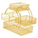 thumbnail image 3 of Cesta de fruta de metal de 3 niveles con organizador para bocadillos, pañuelos y accesorios. Dorado, 3 of 9