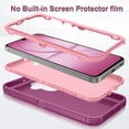 thumbnail image 2 of Petocase For Samsung Galaxy A17 Case/Galaxy A26 Case,Striped Shockproof Dust/Drop Proof 3-Layer Protective Heavy Duty Durable Rugged Hybrid Hard Case for Galaxy A17/A26 5G,Striped-Purple Pink, 2 of 7