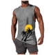 thumbnail image 2 of Camiseta sin mangas de cuello redondo para hombre, informal, a la moda, con estampado, deportiva, de poliéster, 2 of 5