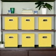 thumbnail image 3 of Household Essentials Bacs de Rangement en Tissu Jaune avec Poignée Lumineux (Lot de 6), 3 of 5