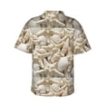 thumbnail image 3 of Easygdp Starfish and Sea Shells Men's Hawaiian Shirts Print Lapel Short Sleeve for Beach, vacation, party, casual occasions - Large, 3 of 9