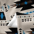 thumbnail image 3 of Western Boho Flannel Fleece Blanket , Aztec Bed Blanket, Arrow Throw Blanket, Retro Exotic Style Fuzzy Blanket, African Sherpa Blanket Bedroom Decor, Brown Blue, 3 of 4