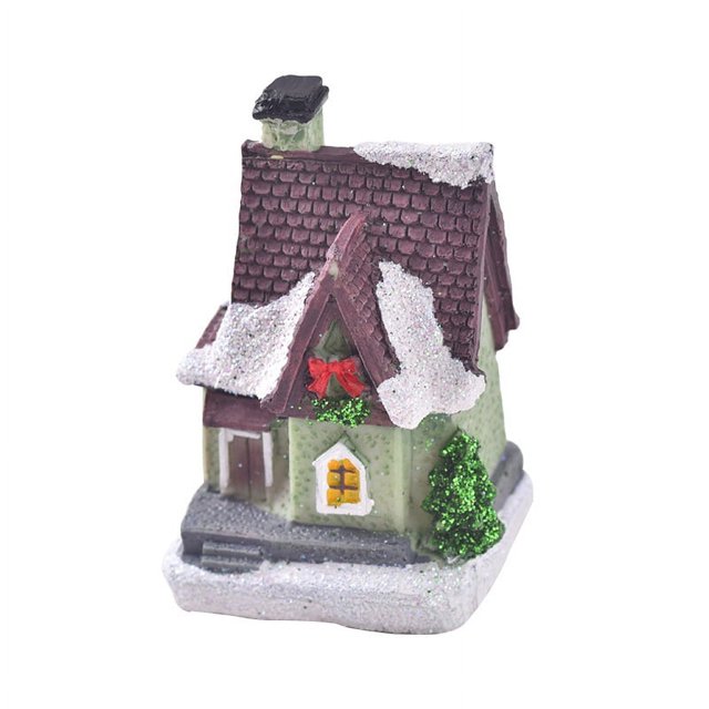 Adornos navideños Casa pequeña Micro paisaje Casa de resina Adornos navideños Regalos de Navidad moda